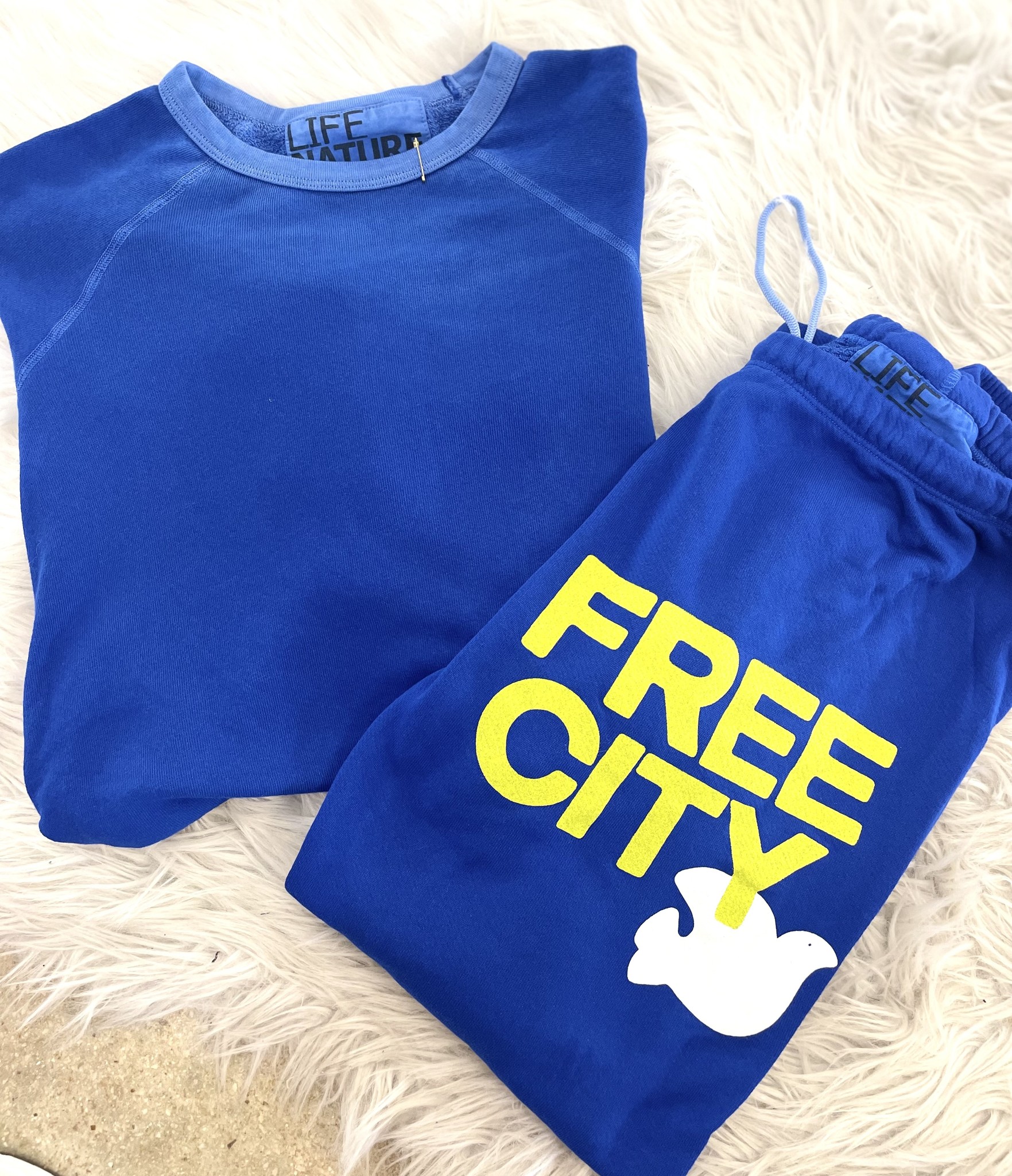 Free City Lucky Rabbits Sweatshirt Electric Blue