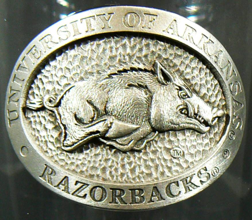 Arkansas Razorback Pewter Medallion Capital Decanter