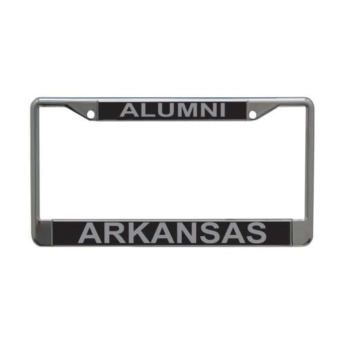Silver / Black Arkansas Alumni License Frame