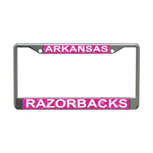 Wincraft Arkansas Razorback Pink Sparkle License Frame