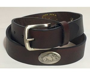 Arkansas Dark Brown Leather Concho Belt - The Stadium Shoppe  display picture 3