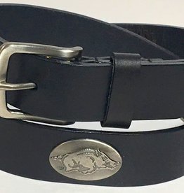 Zep-Pro Arkansas Razorback Black Leather Concho Belt
