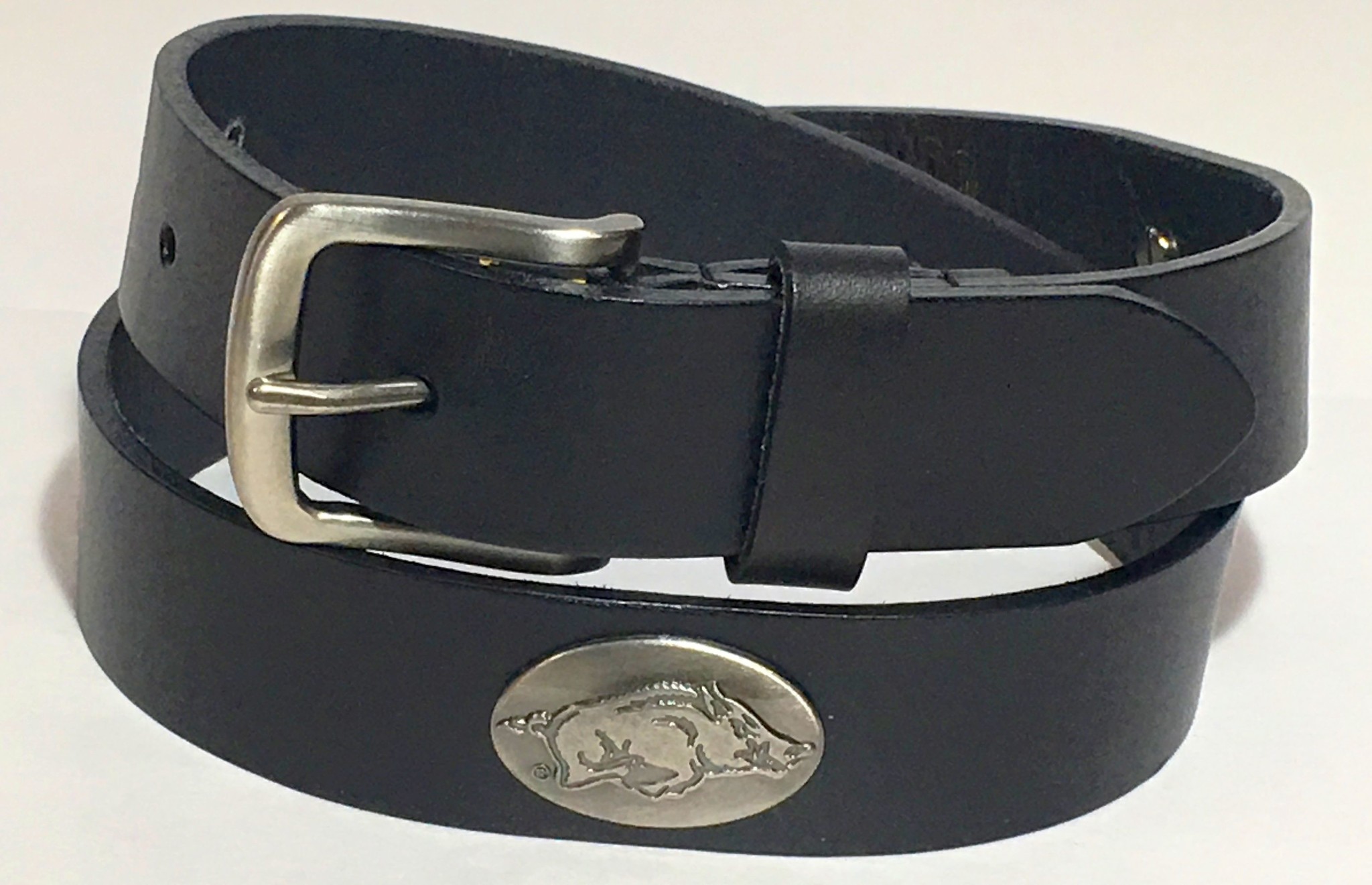 Zep-Pro Arkansas Razorback Black Leather Concho Belt