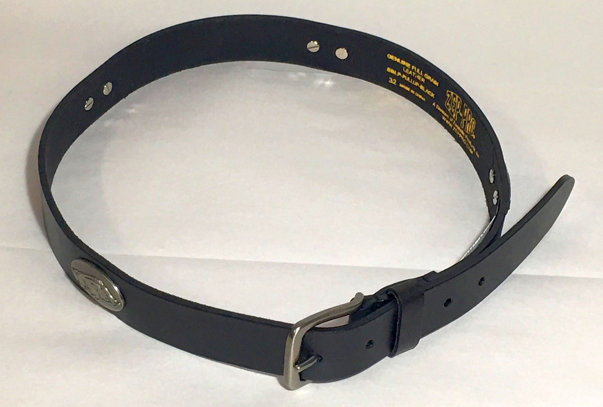 Zep-Pro Arkansas Razorback Black Leather Concho Belt