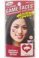 Game Faces Razorback in a Heart Temporary Waterless  Face Tattoo