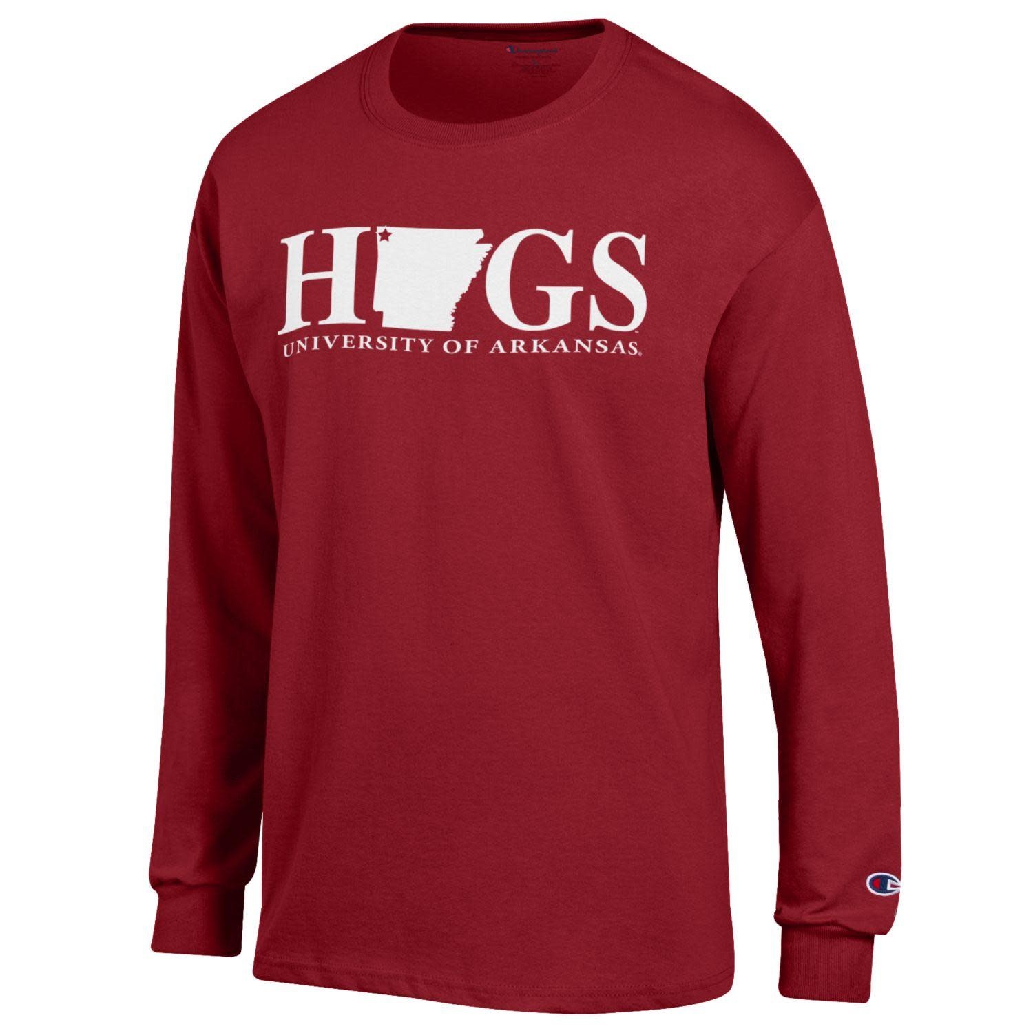 Champion HOGS with State Long Sleeve Tee