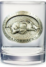 Arkansas Razorback Double Old Fashion Medallion Glass