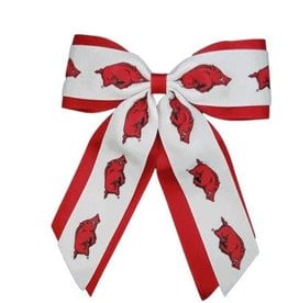 USA Licensed Bows Razorback Jumbo Cheer Ponytail holder