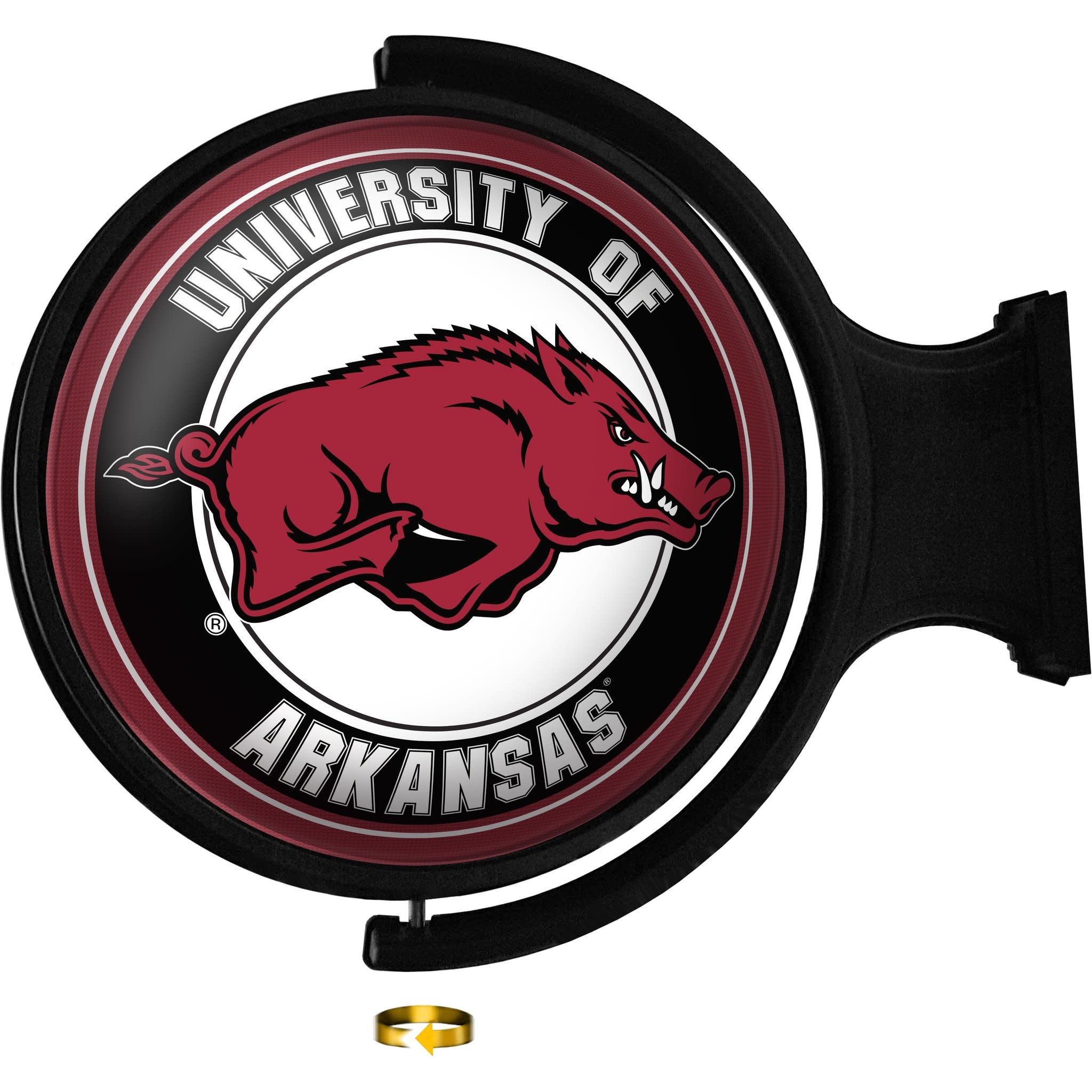 The Fan-Brand Razorback Original No Sport Round Rotating Lighted Wall Sign