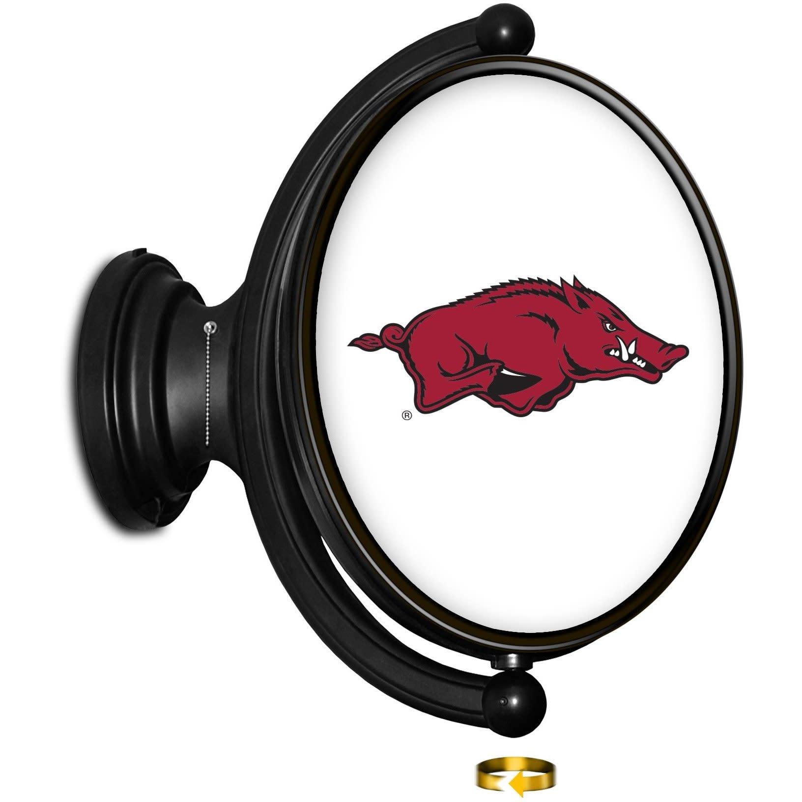 The Fan-Brand Razorback Original Oval Rotating Lighted Wall Sign DS