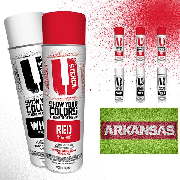 Arkansas Razorback R W U Stencil 6 Pk Paint