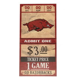 Wincraft Razorback Wood 6"X12" Ticket Wall Sign