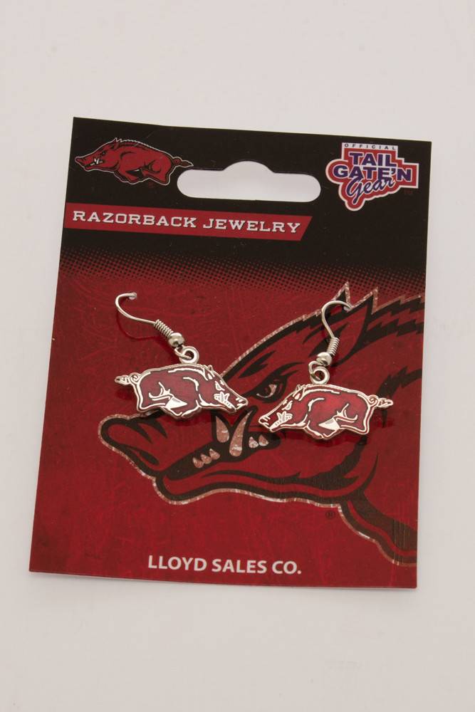 Lloyd Sales Razorback Running Hog Dangle Earring