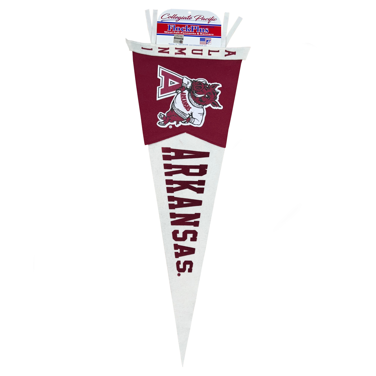 Collegiate Pacific Alumni Hog Leaning On A 2 Piece Flock Plus Pennant