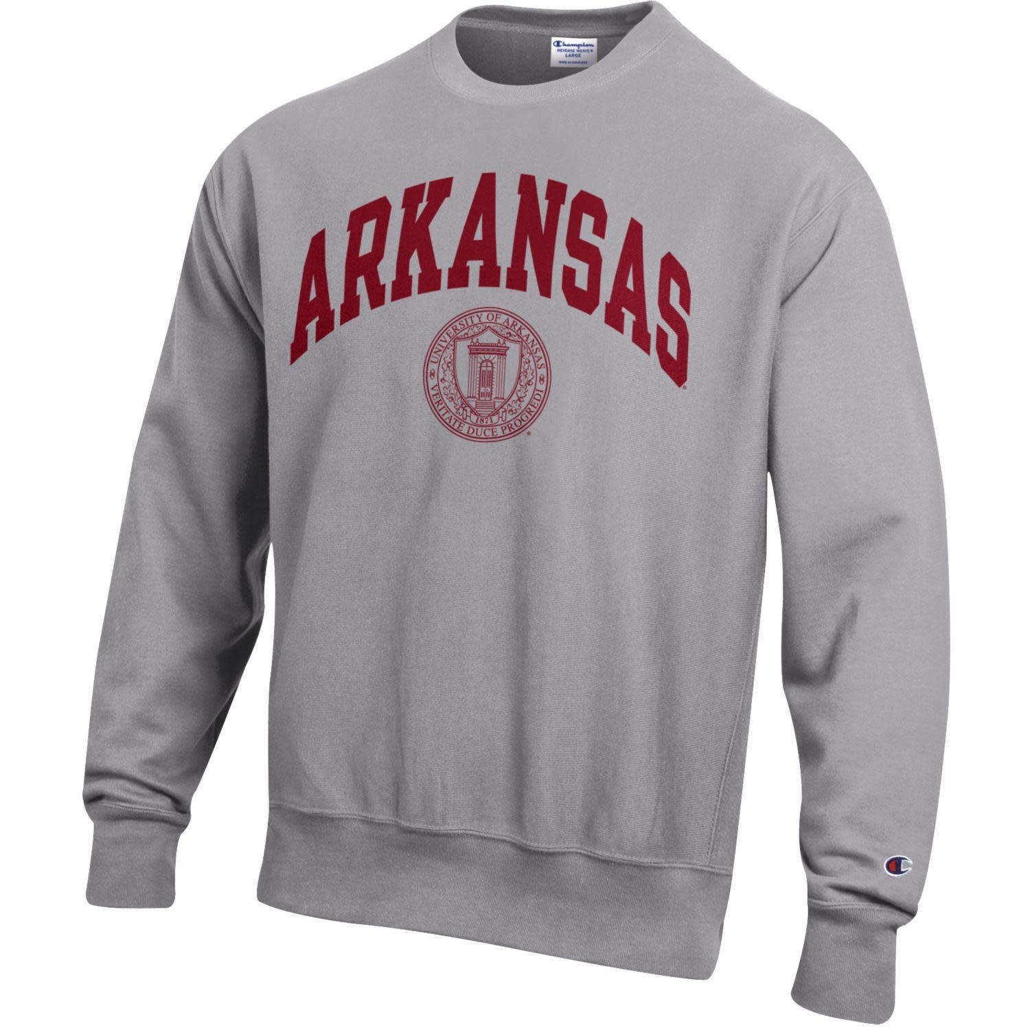 Champion University of Arkansas Reverse Weave School Seal Crew
