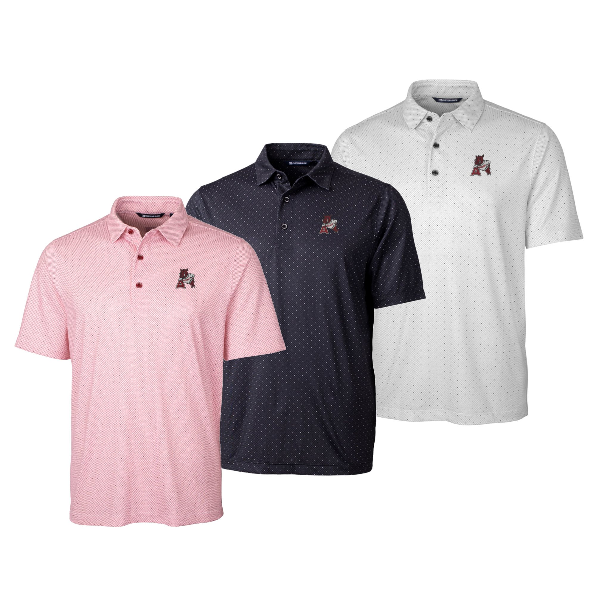 Men's Cutter & Buck Charcoal Louisville Cardinals Alumni Logo Double Dot  Print Stretch Polo