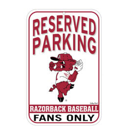 Wincraft Razorback Baseball Fan Parking Only Sign 11 x 7