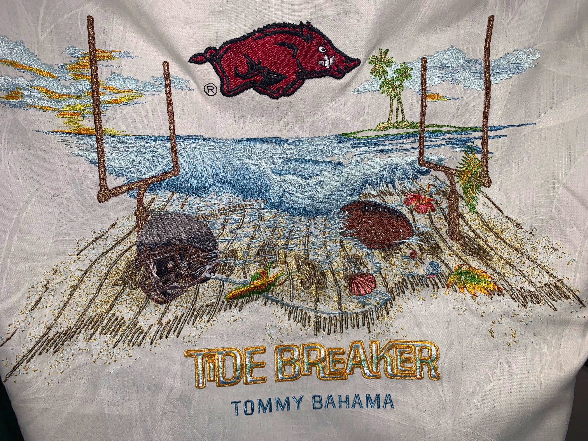 Tommy Bahama 2023 Razorback Tide Breaker Camp Collectors Shirt