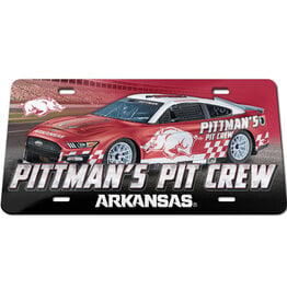 Wincraft Arkansas Razorback Sam Pittmans Pit Crew License Plate