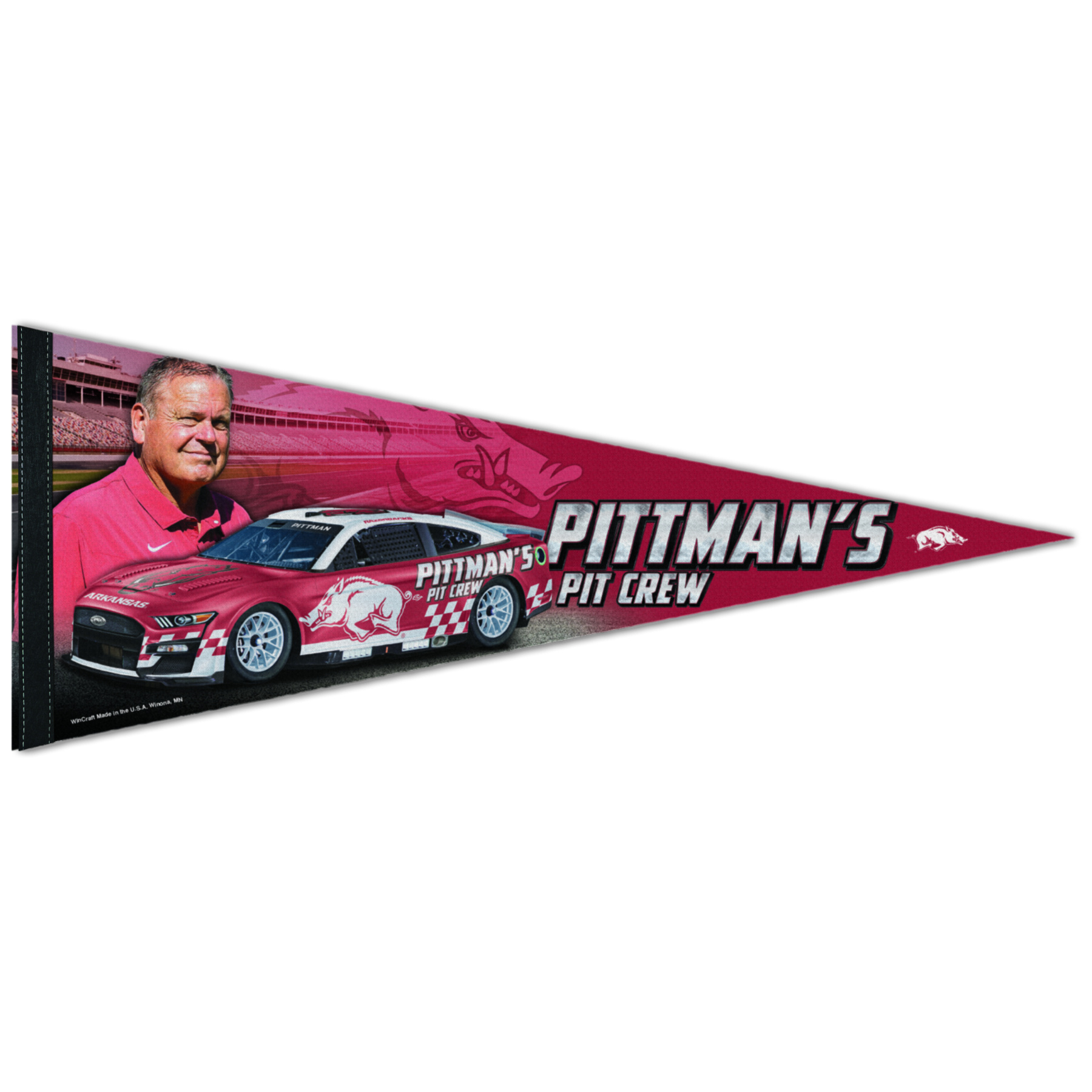 Wincraft Arkansas Razorback Sam Pittmans Pit Crew Premium Premium Pennant