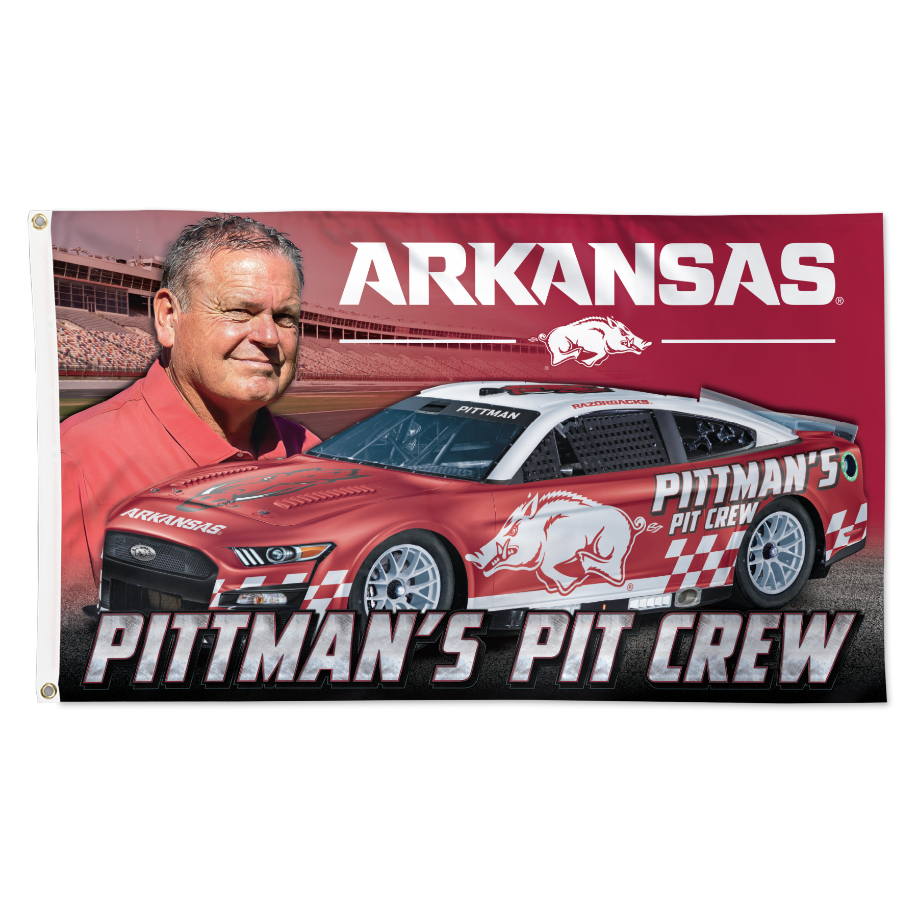 Wincraft Arkansas Razorback Coach Sam Pittmans Pit Crew 3X5 Flag