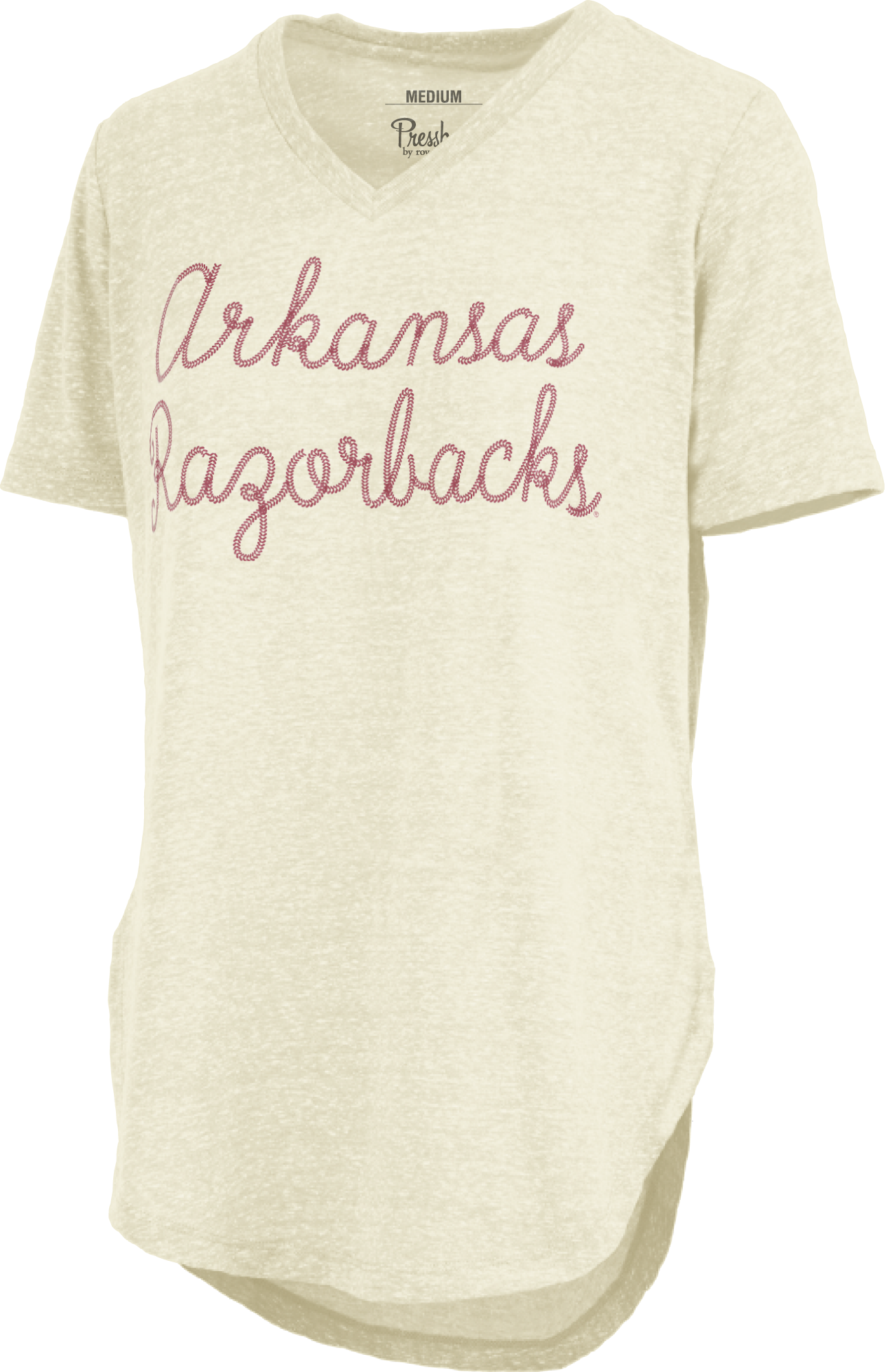 Arkansas Razorback V Neck Top-Chain Puff