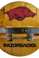 Stoneworx ARKANSAS RAZORBACKS Oak Barrel Whiskey Shelf