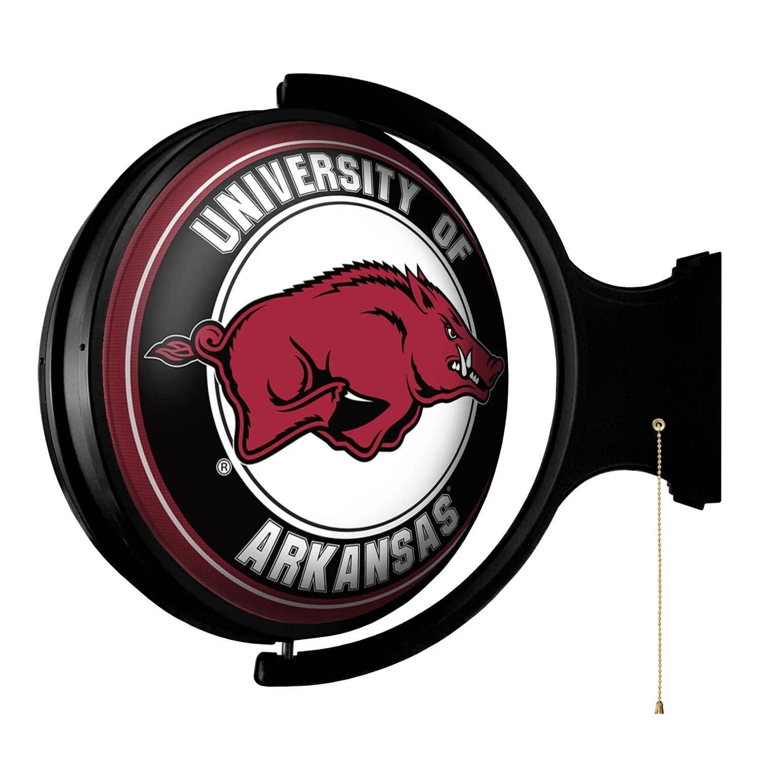 The Fan-Brand Razorback Original No Sport Round Rotating Lighted Wall Sign