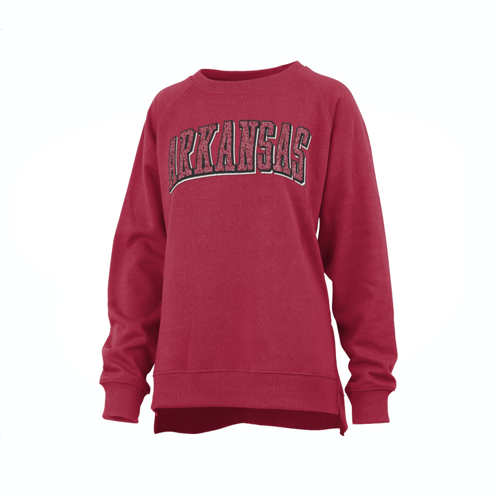 Arkansas Women's MICHELIN TWISTED Hi Lo Raglan Crew