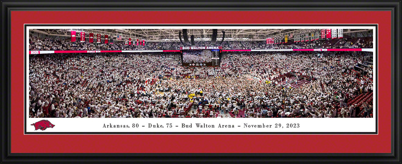 Blakeway Panorama Arkansas Vs Duke Bud Walton Arena Basketball Court Storming Panorama Print