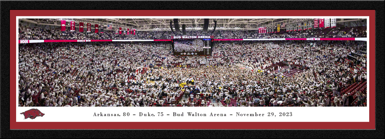 Blakeway Panorama Arkansas Vs Duke Bud Walton Arena Basketball Court Storming Panorama Print