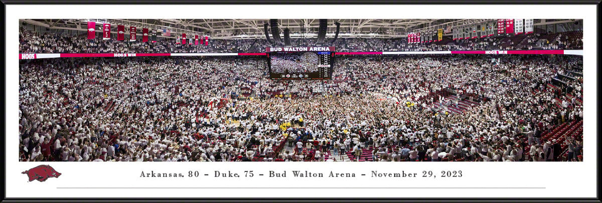 Blakeway Panorama Arkansas Vs Duke Bud Walton Arena Basketball Court Storming Panorama Print