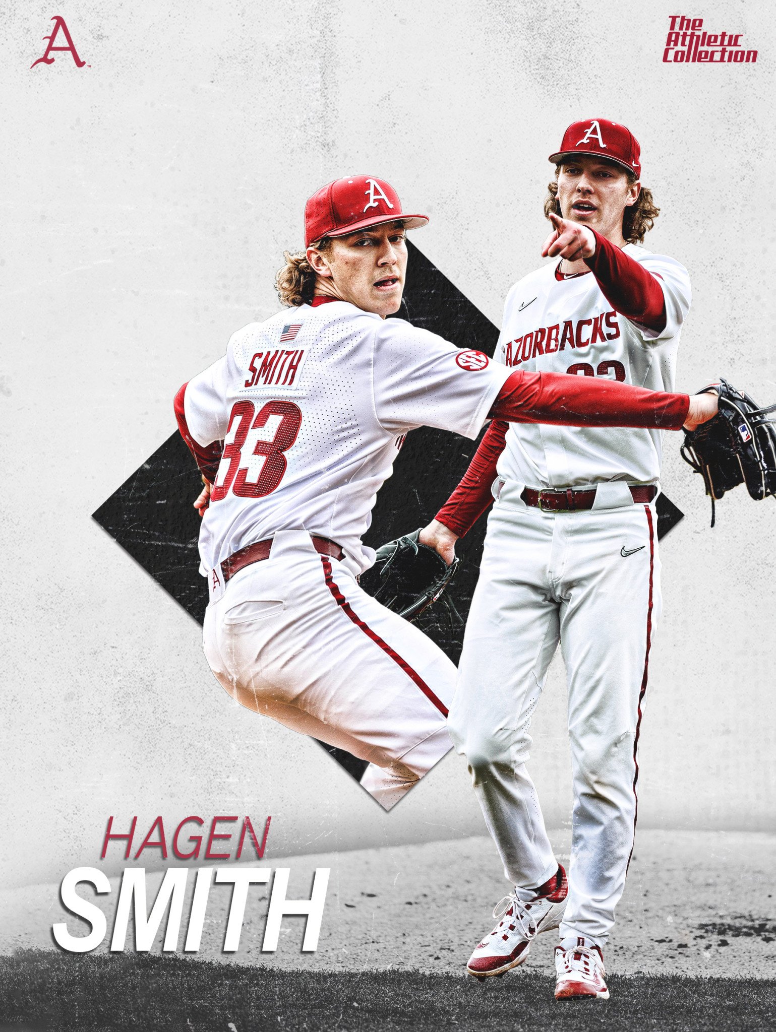 Razorback Baseball Hagen Smith 18"X24" Poster