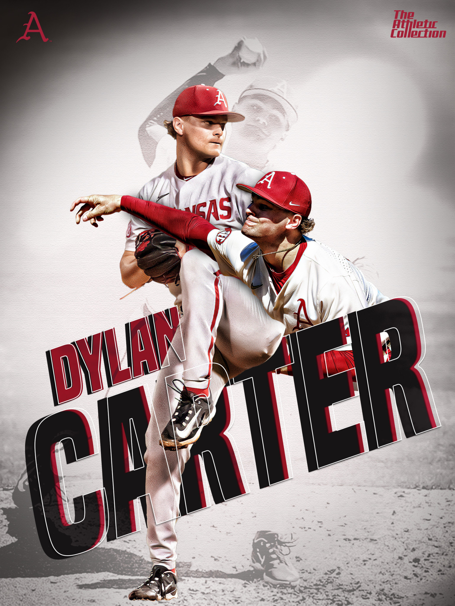 Razorback Baseball Dylan Carter 18"X24" Poster