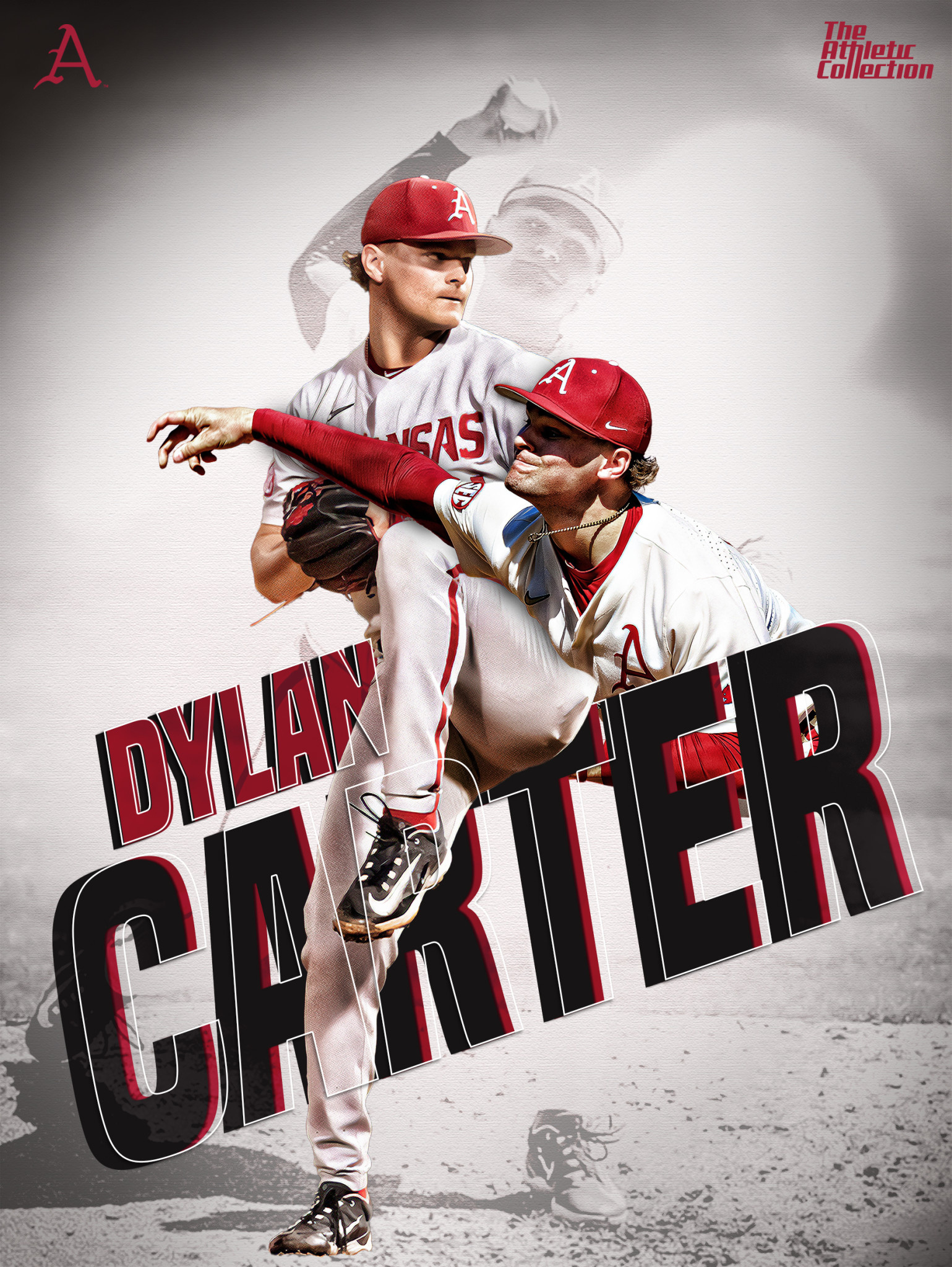 The Athletic Collection Razorback Baseball Dylan Carter 18"X24" Poster