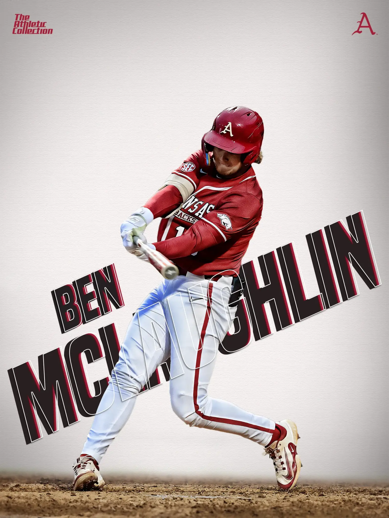 Razorback Baseball Ben McLaughlin 18"X24" Poster