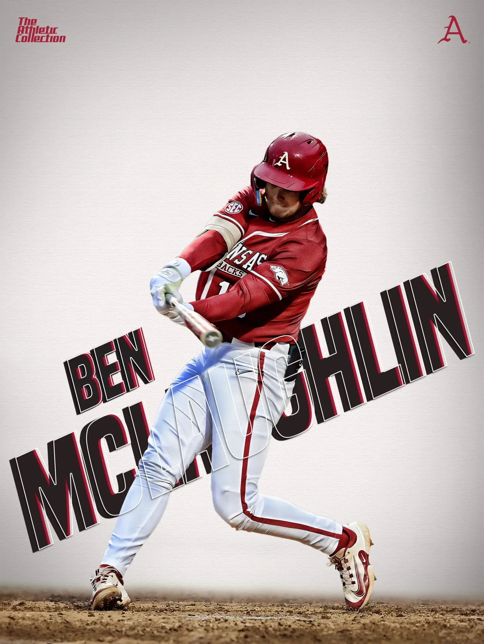 The Athletic Collection Razorback Baseball Ben McLaughlin 18"X24" Poster