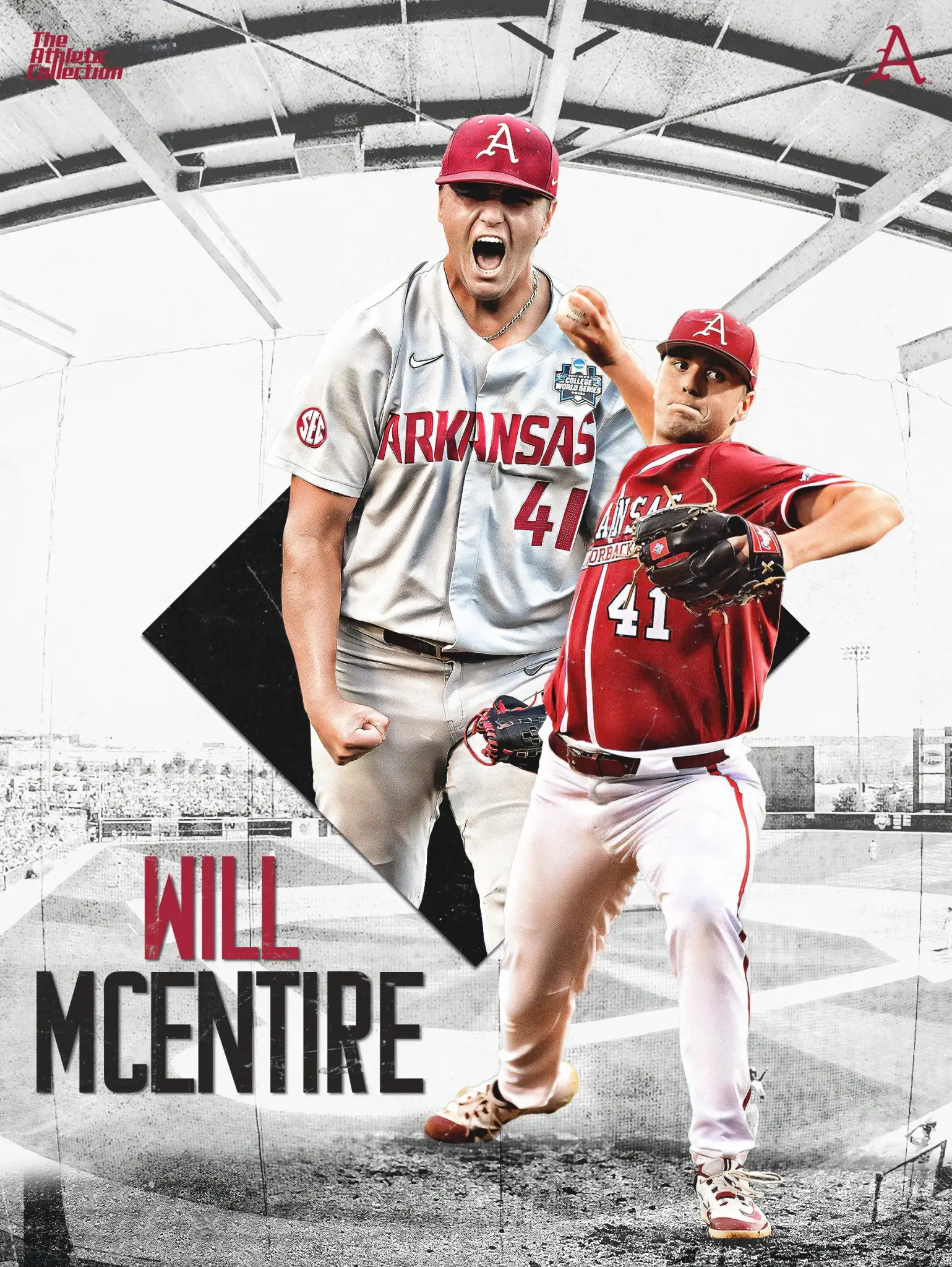 Razorback Baseball Will McEntire 18"X24" Poster