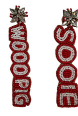 Desden Razorback Wooo Pig Sooie Beaded Earrings