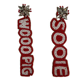 Desden Razorback Wooo Pig Sooie Beaded Earrings