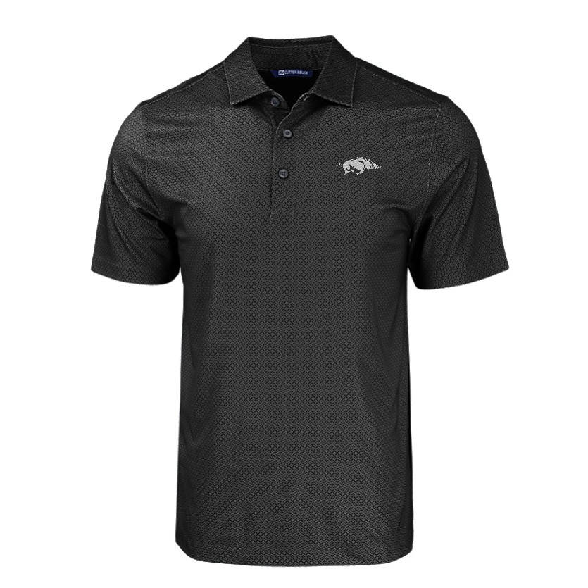Cutter & Buck Razorback Big & Tall Pike Eco Tonal Geo Print Stretch Mens Polo