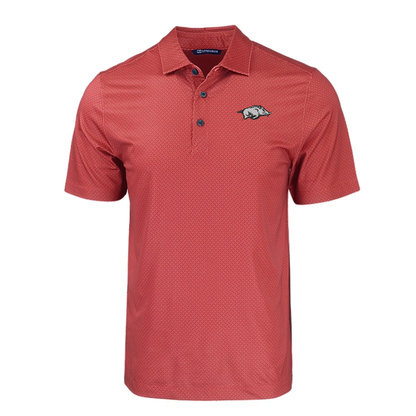 Cutter & Buck Razorback Big & Tall Pike Eco Tonal Geo Print Stretch Mens Polo