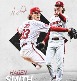 The Athletic Collection Razorback Baseball Hagen Smith Autographed Poster