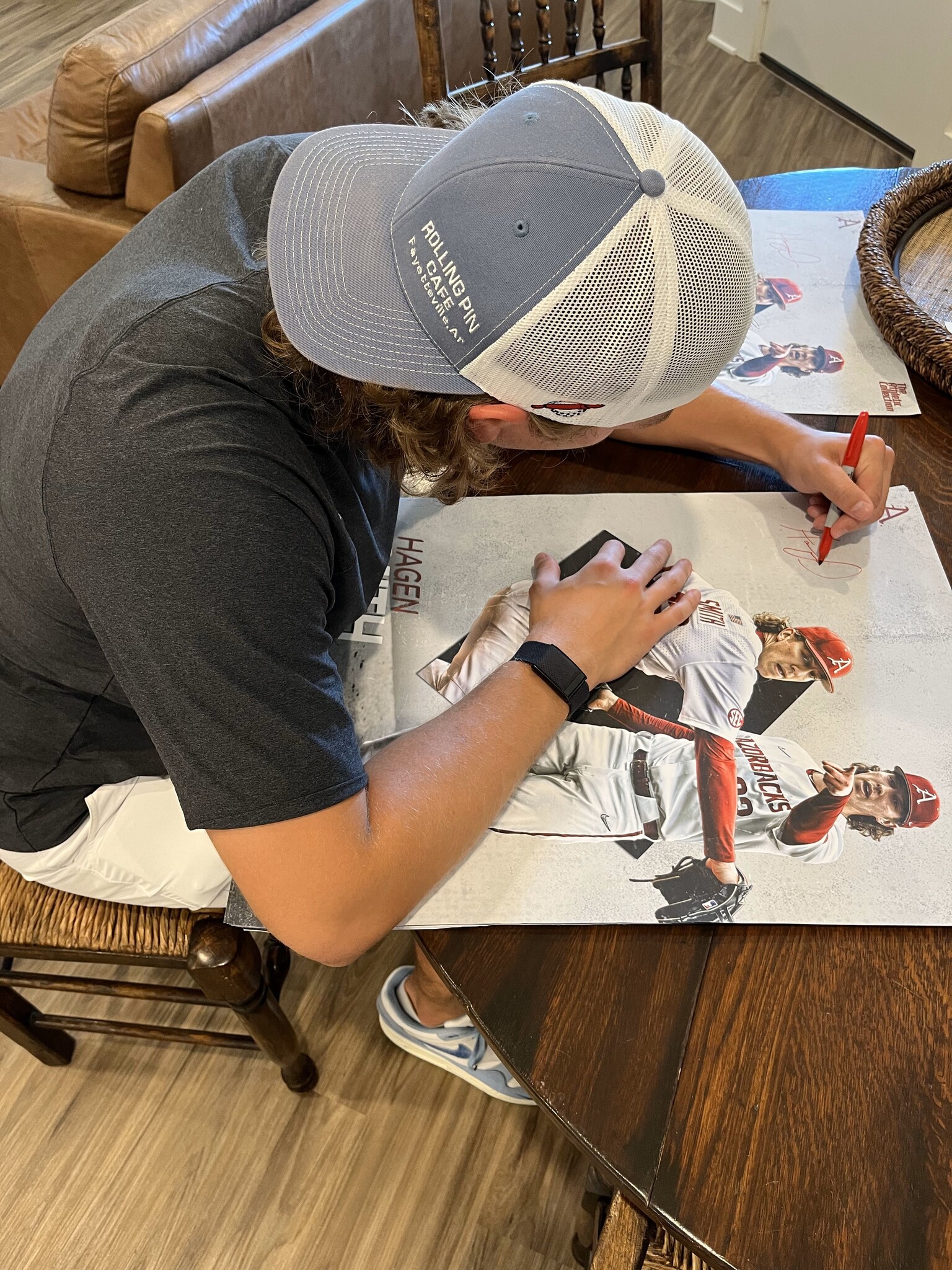 Razorback Baseball Hagen Smith Autographed Poster