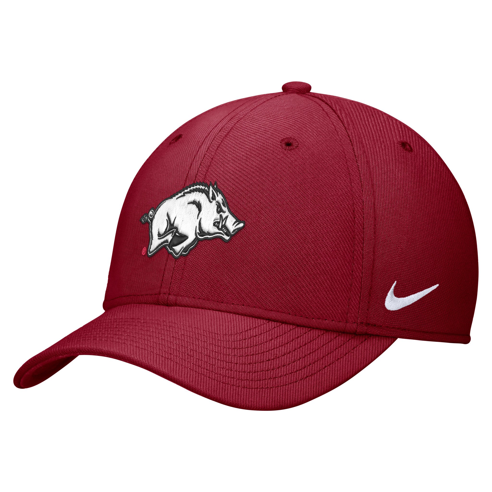 Razorback Team Issue NIKE Dri-Fit Swooshflex Stretch Fit Rise Cap