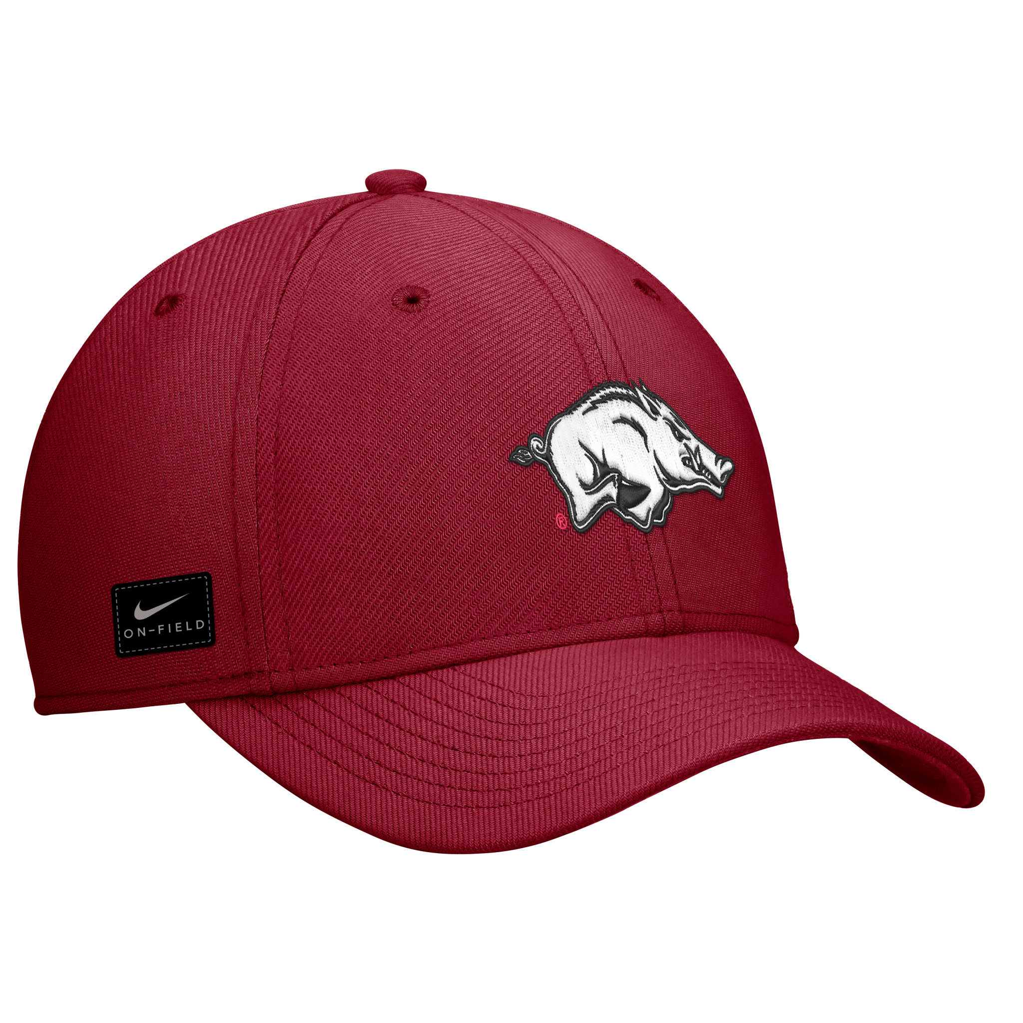 2024 Razorback Team Issue NIKE Dri-Fit Swooshflex Stretch Fit Rise Cap