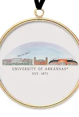 Valiant Gifts Arkansas Skyline Brass & Glass Ornament