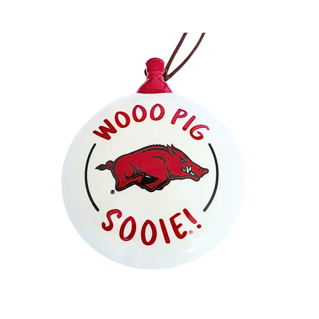 Valiant Gifts Razorback Ceramic WPS 4.5" Puff Ornament