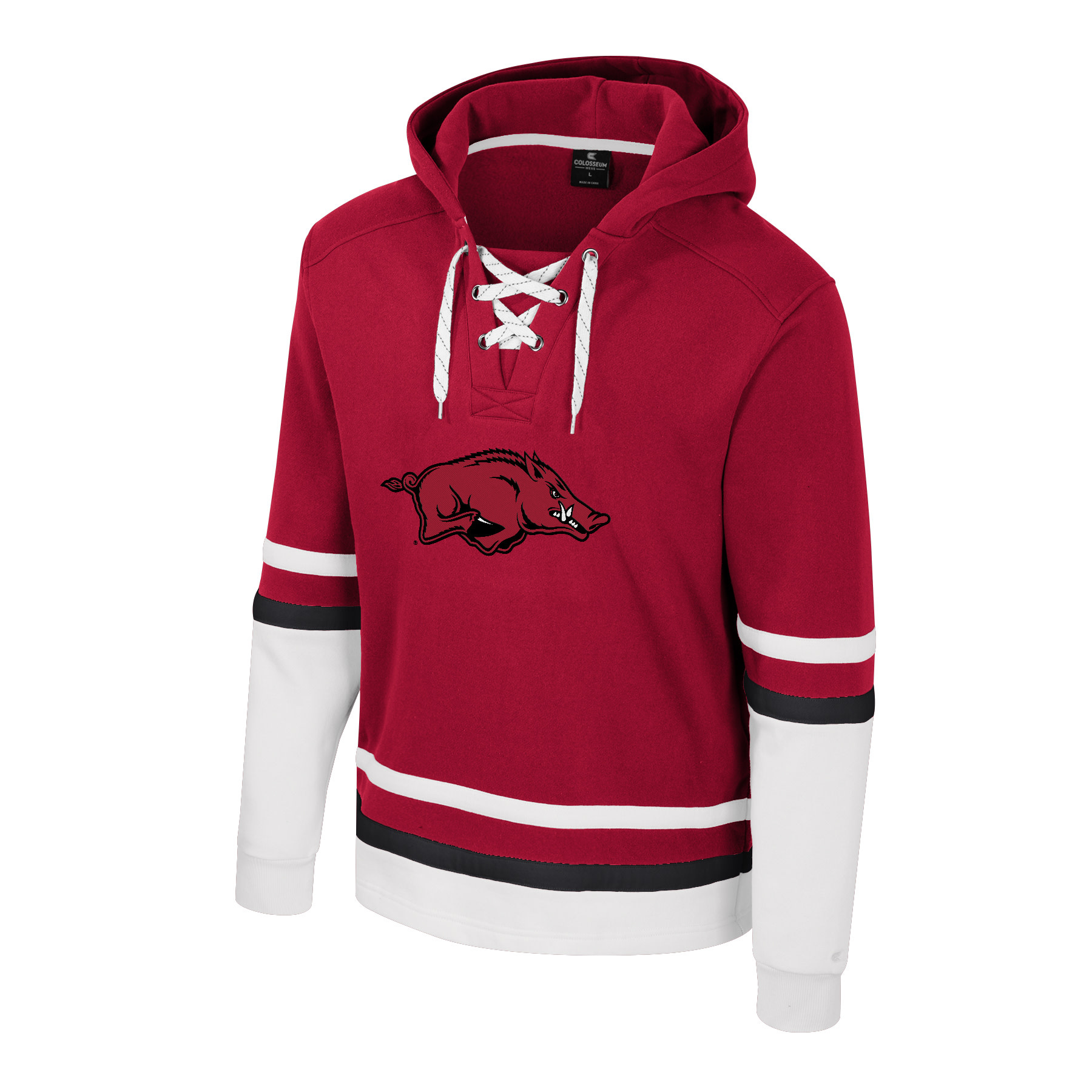 Colosseum Razorback Adult Ringing Lace Up Fleece Hockey Hood