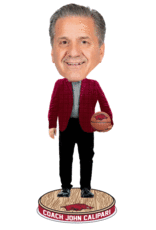 Bobblehead Hall Of Fame Razorback Basketball Coach John Calipari Bobblehead in a checkered, cardinal red blazer